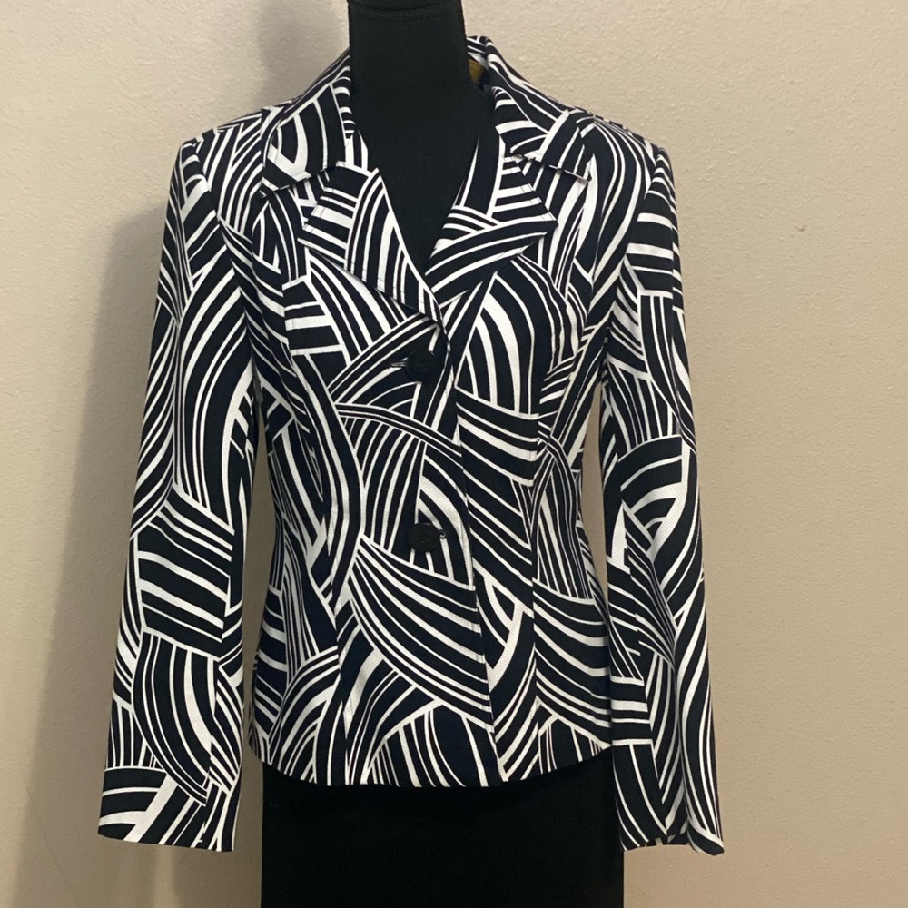 Grace Dane Lewis Blazer, Black & White Print